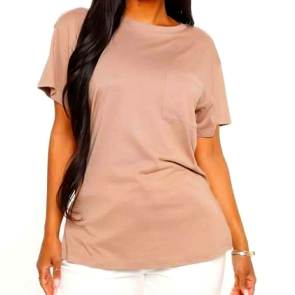 Fashion Nova Tops - Laid Back Chillin Side Slit Tee